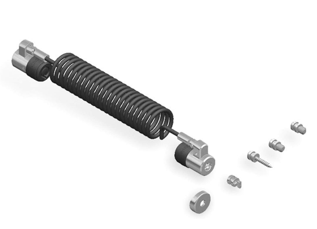 ERGONOMIC SOLUT - SPACEPOLEMOUNT Spiralkabel mit M4-Schraube als STD, Schwarz