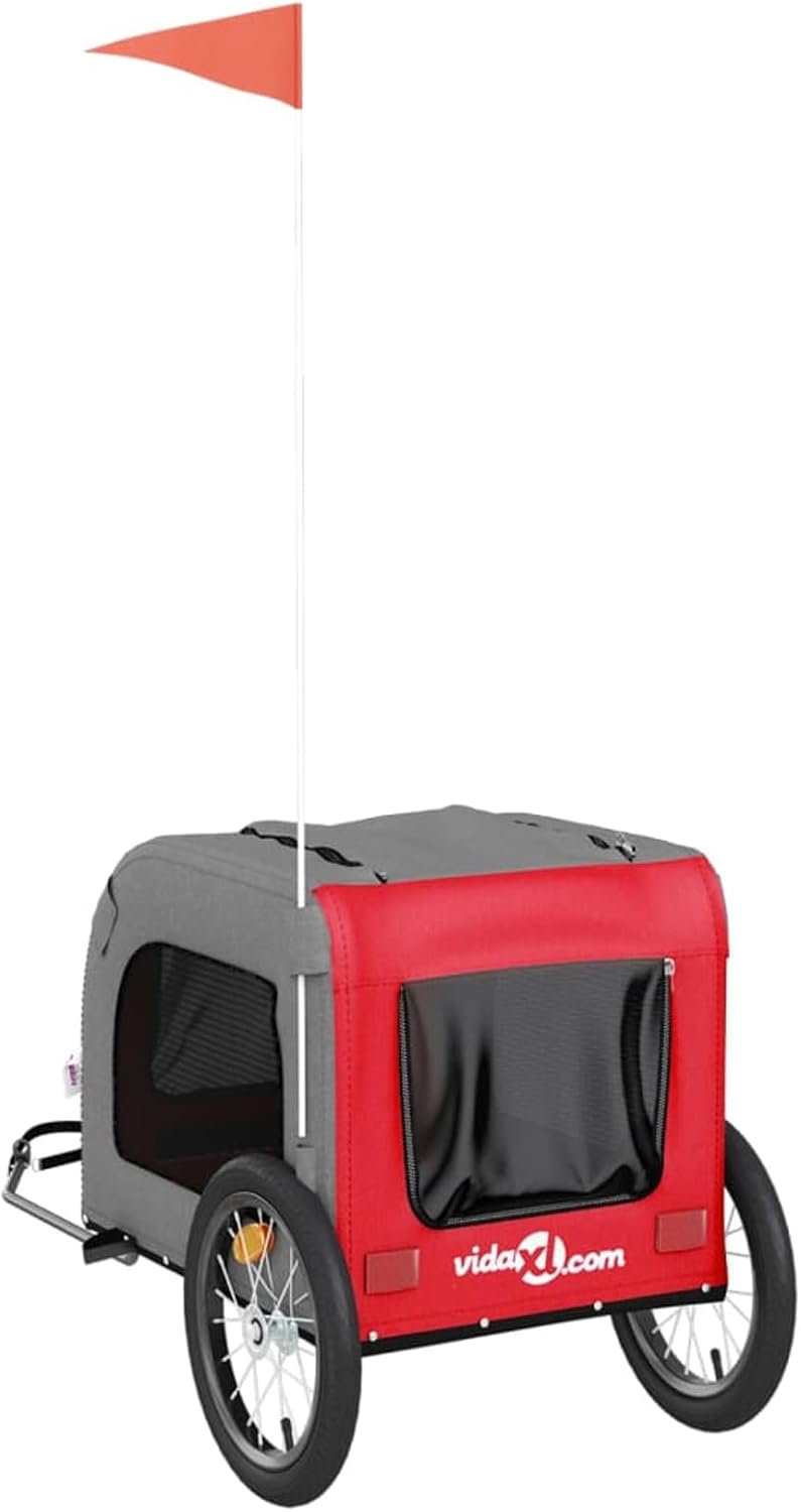 Fahrradanhänger Lastenanhänger, schwarz pulverbeschichtetes Eisen, 126x63x34 cm, für den Transport S
