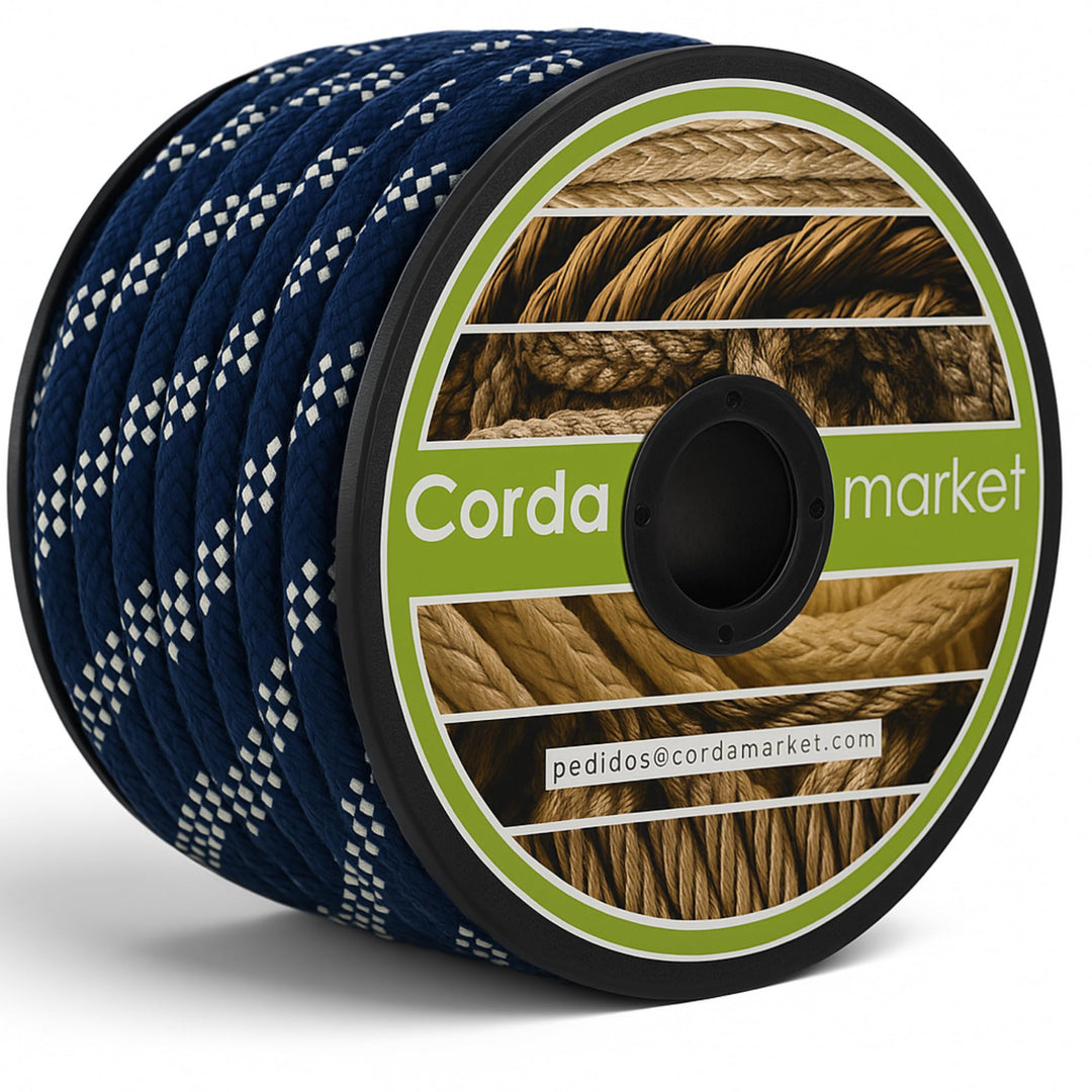 Cordamarket Cord Skota Nylon 10 mm Platinium Line blau/weiss 25 m