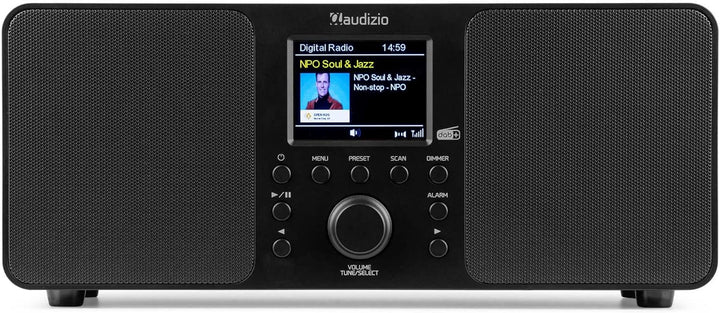 Audizio Genua DAB Radio mit Bluetooth – Stereo DAB Plus Radio mit Fernbedienung, 60 Speicherplätze,