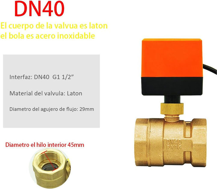 AC220V AC24V DC12V 2-Wege-Motorventil - 2-Wege-Motorkugelventil DN15 DN20 DN25 DN32 DN40 DN50. AC220