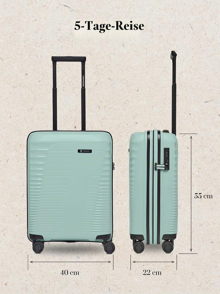 Eco Edition Mittelgrosser Hartschalen Koffer nachhaltig | Trolley 44 x 26 x 67 cm mit Dehnfalte von