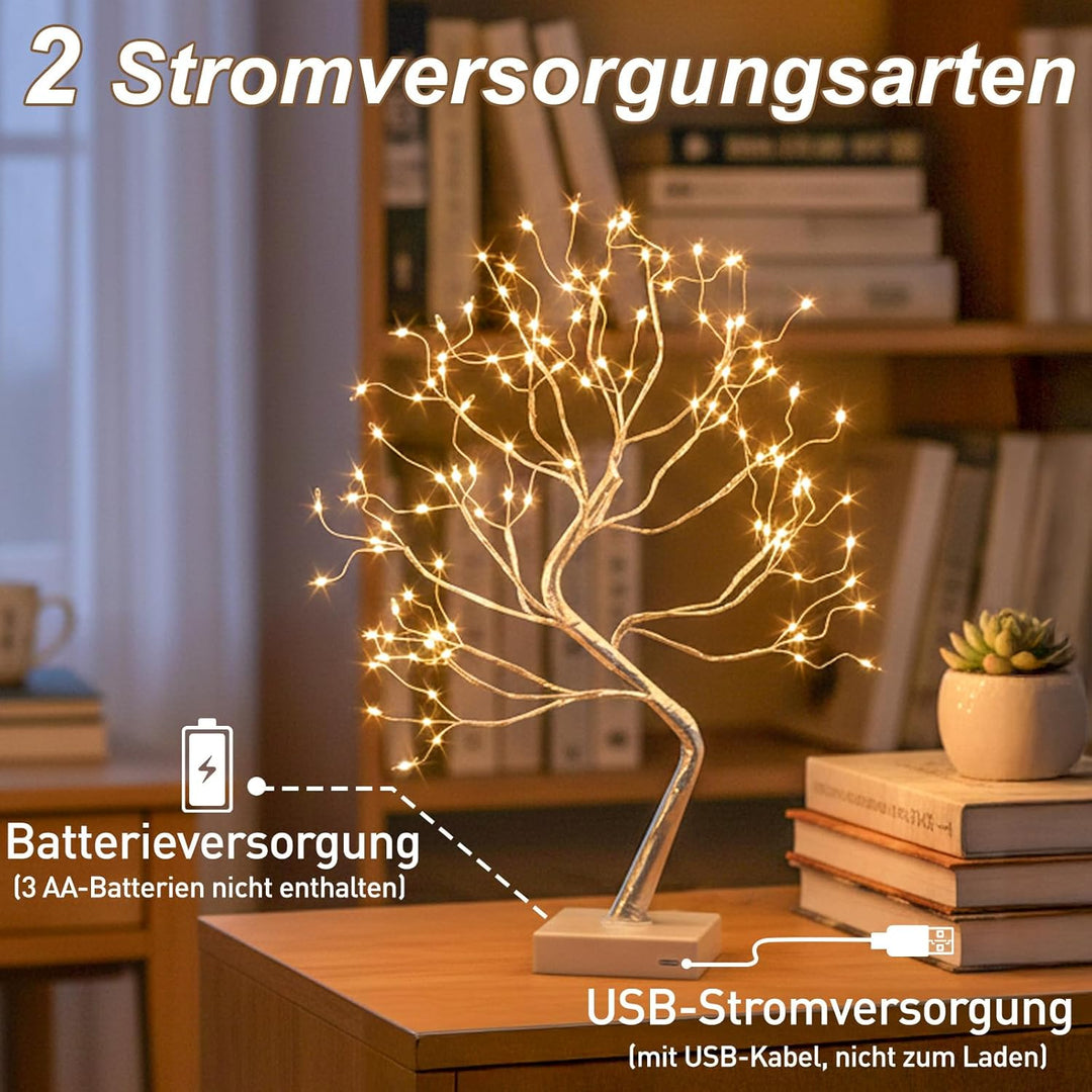 DELICHTER Lichterbaum Lichterzweige für Innenbereich 108 Warmweiss LEDs Bäumchen, Bonsai Licht Deko