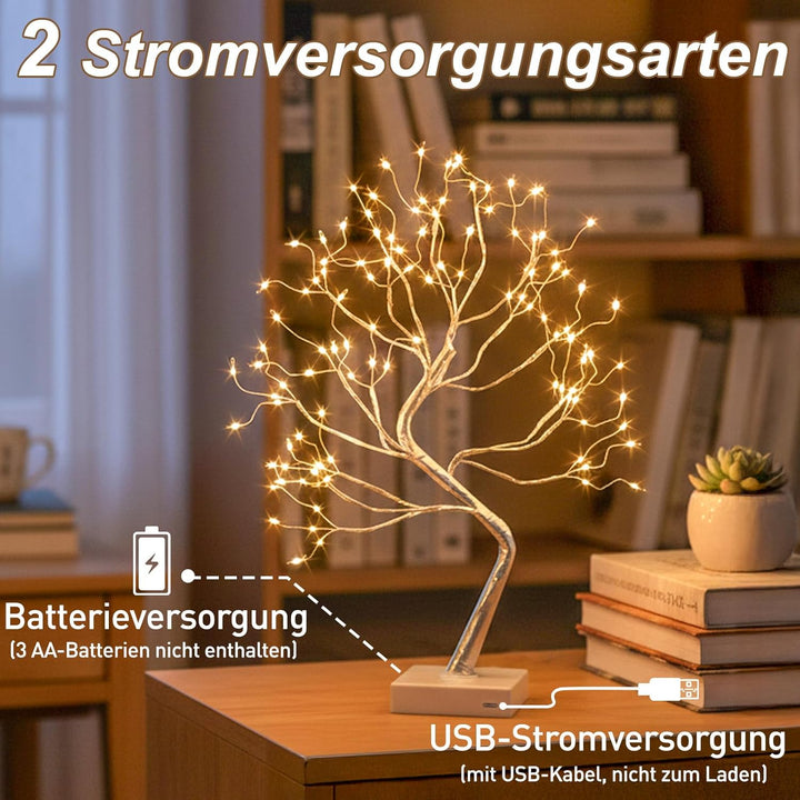DELICHTER Lichterbaum Lichterzweige für Innenbereich 108 Warmweiss LEDs Bäumchen, Bonsai Licht Deko