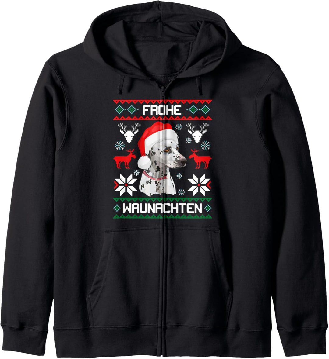 Dalmatiner Frohe Waunachten Weihnachten Hund Xmas Kapuzenjacke