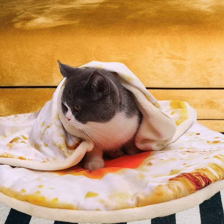 Komfort Pizza Katze Matte Weich Warm Hunde Schlaf Bett Matte Katze Decke Pochierte Ei Neuheit Schlaf