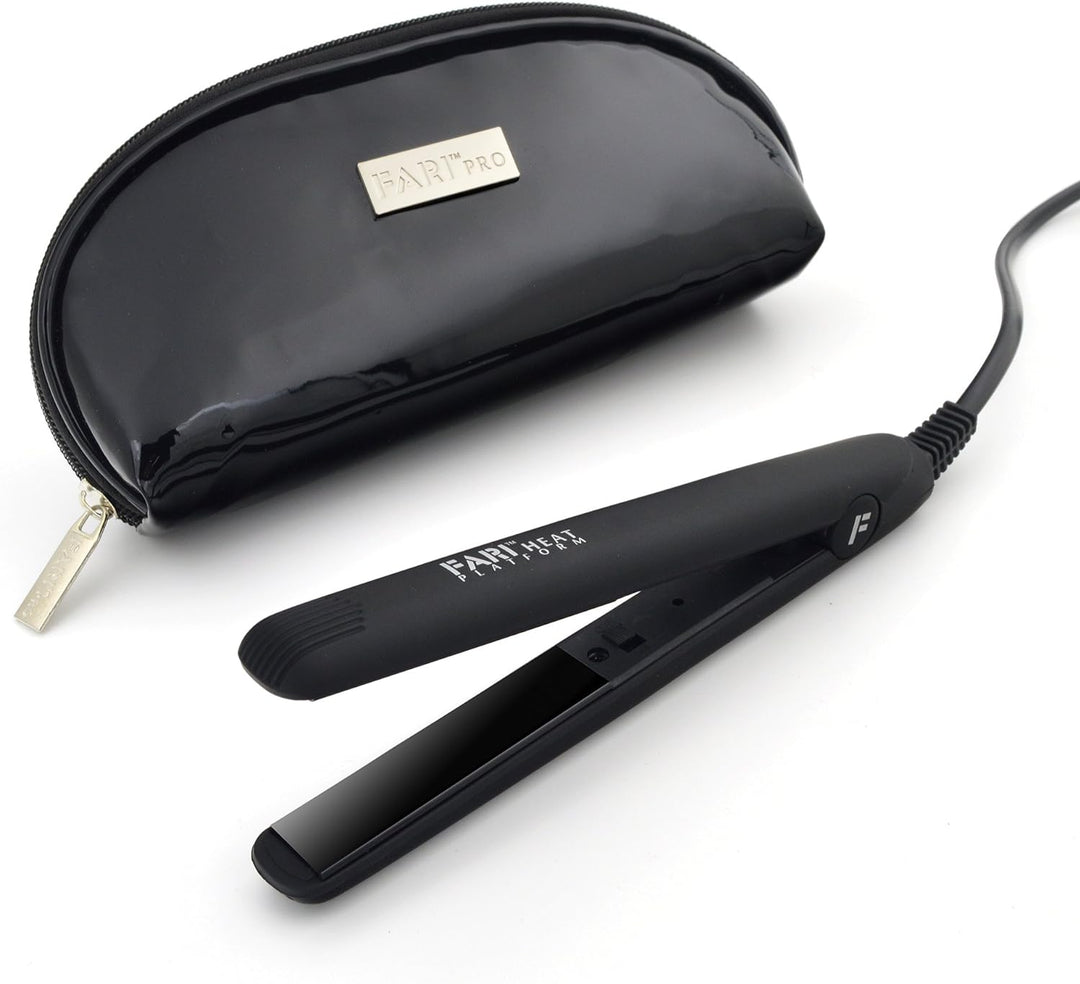 FARI Reisen Mini Haar Haarglätter, Keramik Turmalin Haar Glätteisen Mit Reisetasche, Automatischen U