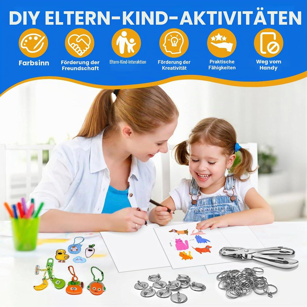 lompyeu 181 Stück Schrumpffolie Set,Schrumpffolie zum Basteln mit 20 Blank Schrumpffolie,Locher, Ohr