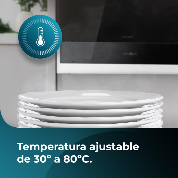Cecotec Wärmeschubladen 60cm Bolero Hexa WD Edge 470W maximale Leistung, einstellbare Temperatur 30-