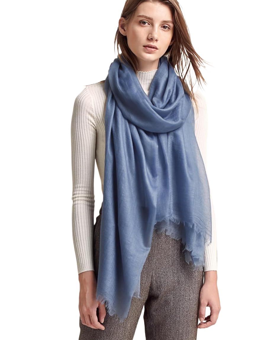 Prettystern Damen 100% Kaschmir feder-leicht Ring Pashmina Schal Abendkleid Stola aus feiner 200 gar