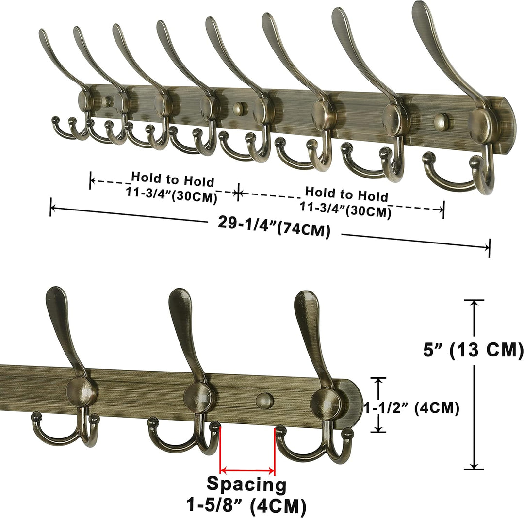 Dseap Garderobenleiste mit 8 haken, schwerlast 74cm Lang garderobenhaken, edelstahl wandgarderobe, k
