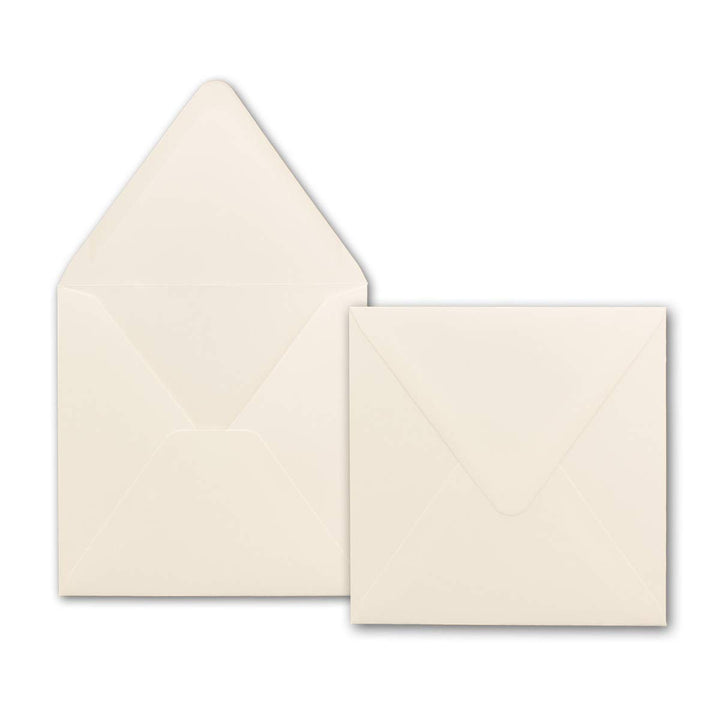 200x Briefumschläge Quadratisch 160 x 160 mm - Creme - 120 Gramm pro m² - 16,0 x 16,0 cm - Nassklebu