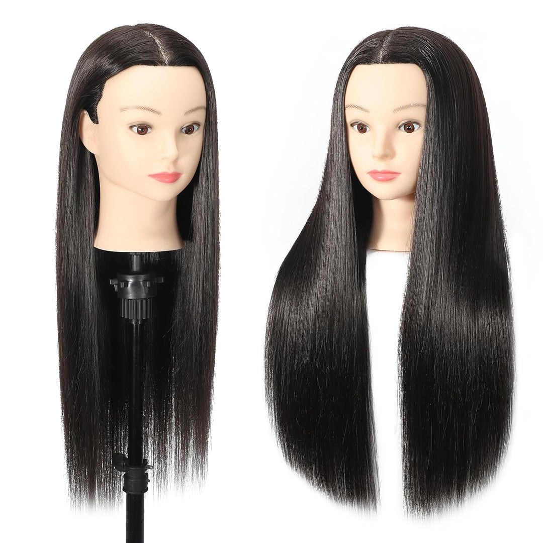 Mannequin Head with hair 30% Real Hair 24"-26" Training Head Cosmetology Manikin Doll Head Practice