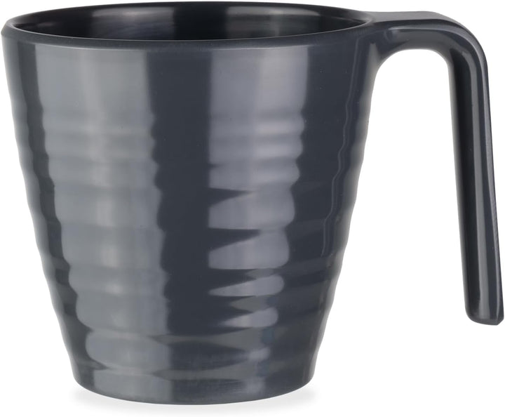 Melamin Camping Geschirr Set 4 Personen I Tassen Stone 4-teilig (passend zu Red, Blue, Grey, Curry,