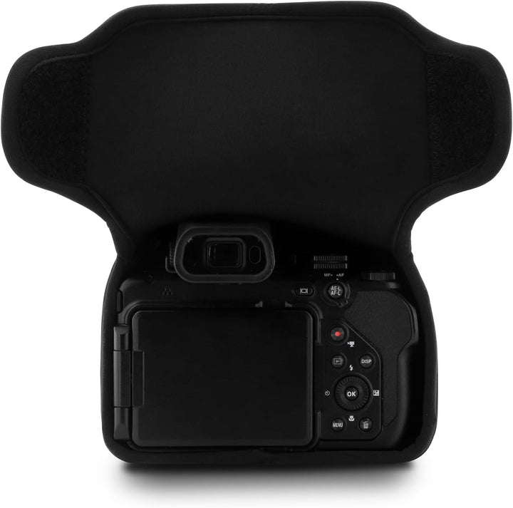 MegaGear Ultraleichte Kameratasche aus Neopren kompatibel mit Nikon Coolpix P1000 Schwarz, Schwarz