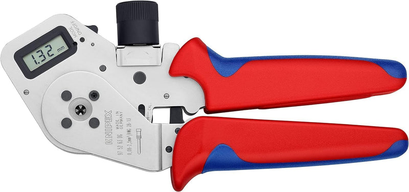 Knipex Vierdornpresszange für gedrehte Kontakte verchromt, mit Mehrkomponenten-Hüllen 195 mm 97 52 6