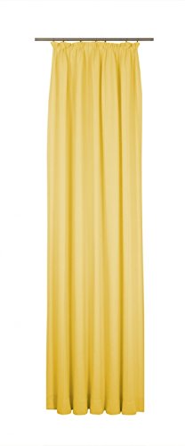 Wirth Fertigschal Felsted mit Kräuselband, Polyester, Gelb, 180 x 132 cm Gelb 180 x 132 cm, Gelb 180