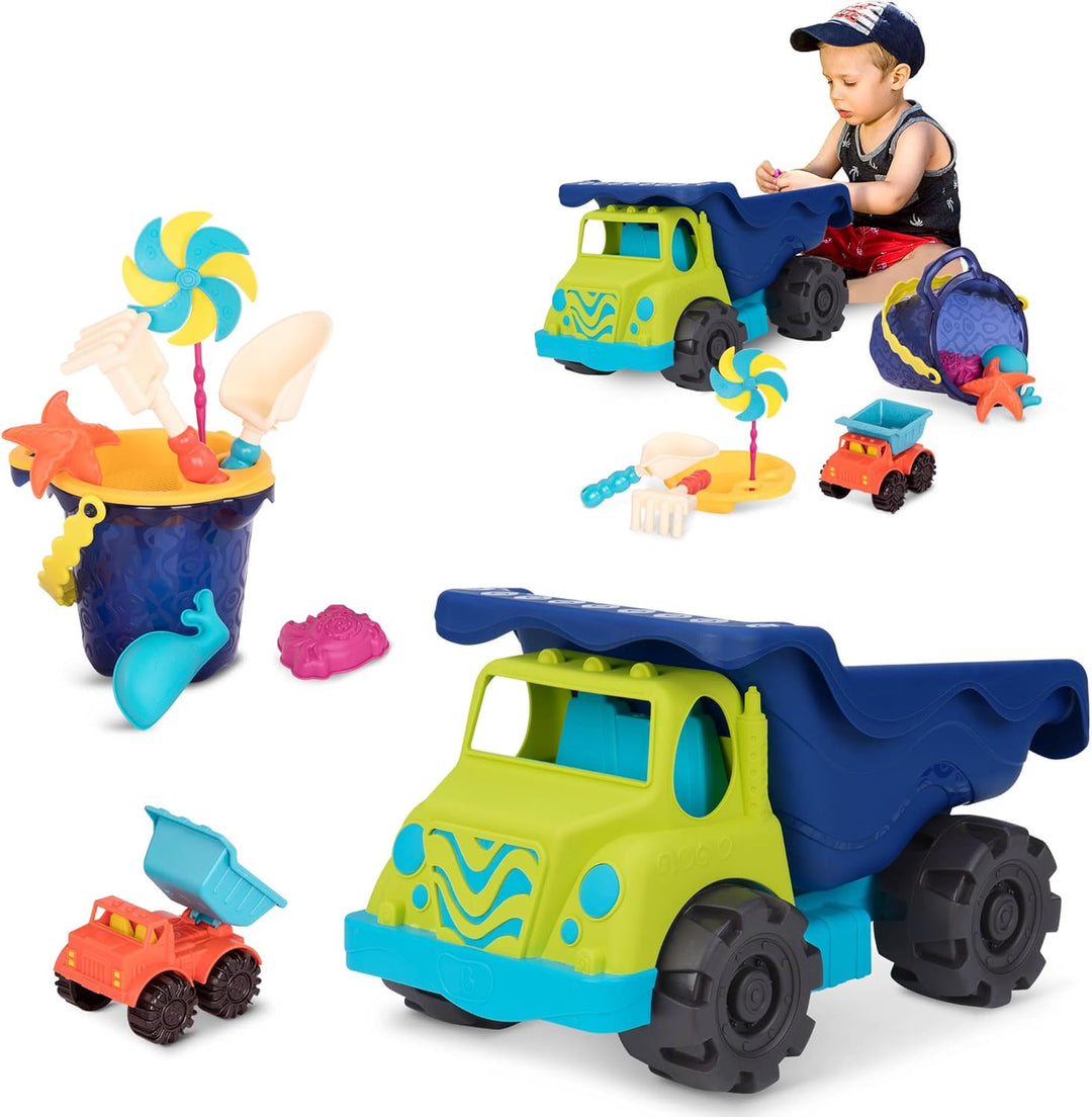B. toys Sandspielzeug 10 Teile Grosser Kipplaster mit Eimer – Sandkasten Spielzeug, Strand, Spielpla