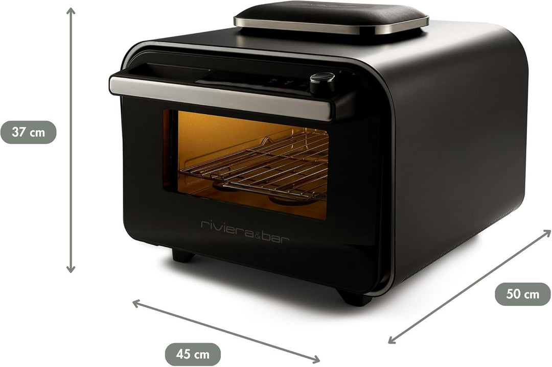 riviera&bar Pizzaofen Hochtemperatur bis 400 °C - Pizza Backofen mit Steinplatte, Schnelles Aufheize