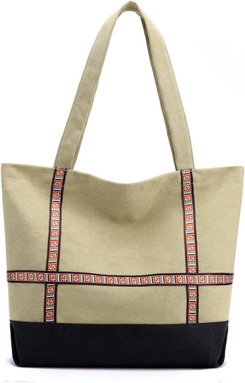 CORIOS Damen Henkeltaschen Canvas Tote Beutel Multifunktionale Henkeltasche Grosse Kapazität Schulte