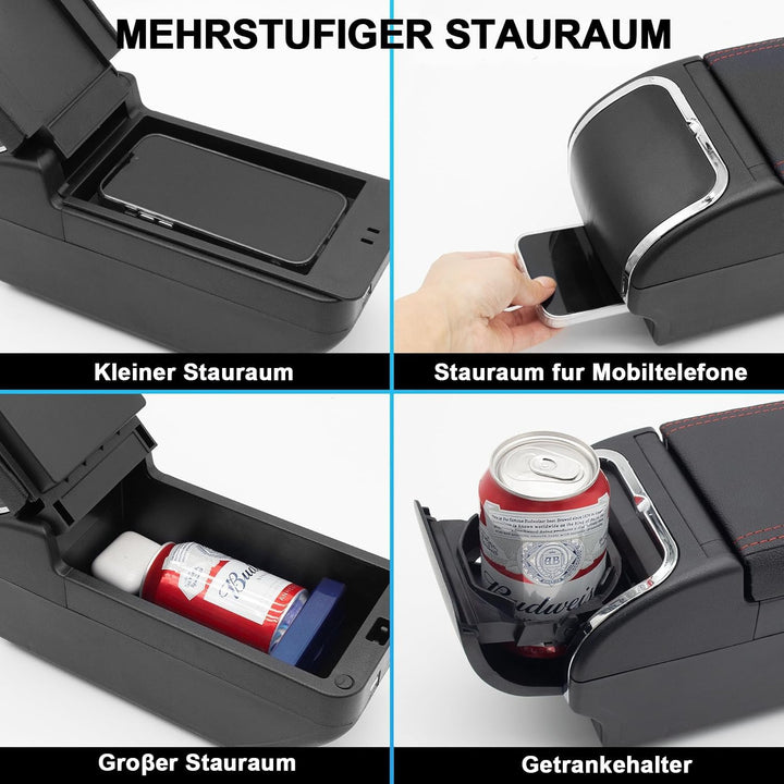 Doppelschicht Armlehne Box Für Mitsubishi Mirage Attraction Space Star 2014-2023 Mittelkonsole Aufbe