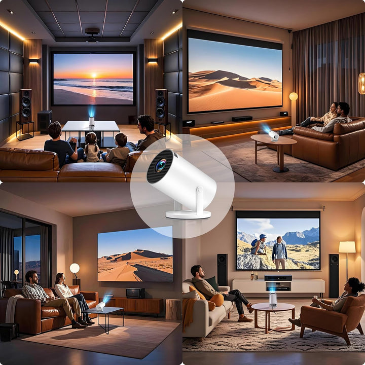 Projector 4K Unterstützt 1080P Full HD Mini Beamer with WiFi 6 mit BT 5.2, Beamer Klein Eingebaute A