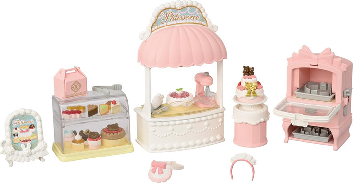 Sylvanian Families 5807 Dorfkonditorei Set für Starter Haus, Ergänzungsset inklusive Backofen mit Fu