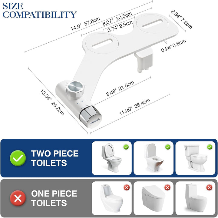 Bidet, Nicht Elektrisch Bidet Toilettenaufsatz mit Einziehbare selbstreinigende Doppeldüsen,regulier