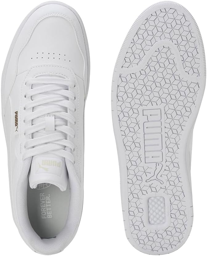 PUMA Herren Court Ultra Lite Sneaker 39 EU Puma White Puma White Puma Gold, 39 EU Puma White Puma Wh