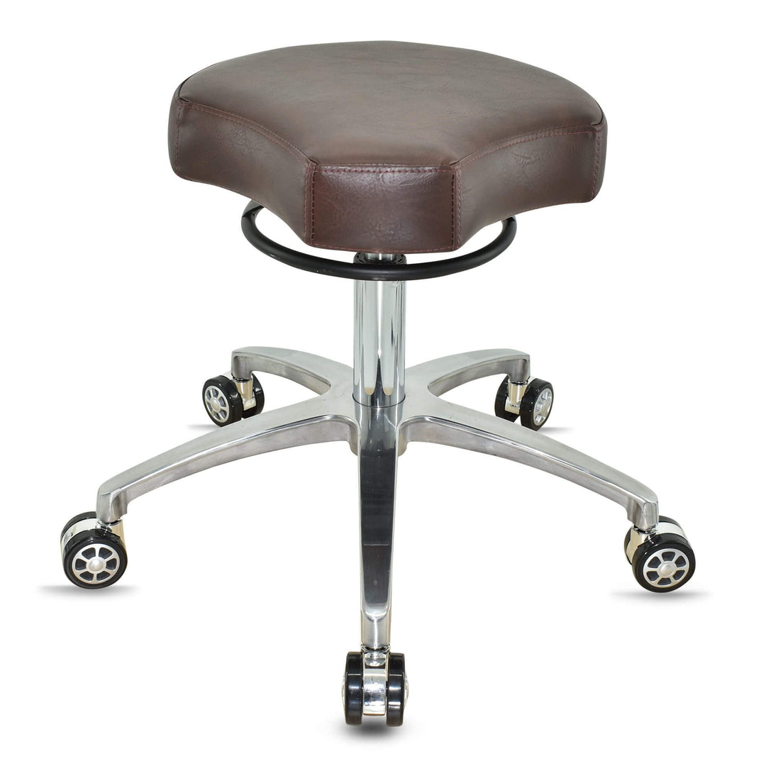 VAKON SALON - Ergonommischer Rollhocker auf hochwertigen Rollen Braun - Höhenverstellbarer von 50 bi