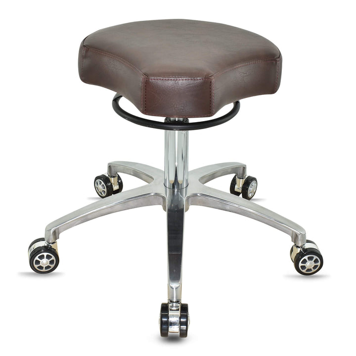 VAKON SALON - Ergonommischer Rollhocker auf hochwertigen Rollen Braun - Höhenverstellbarer von 50 bi