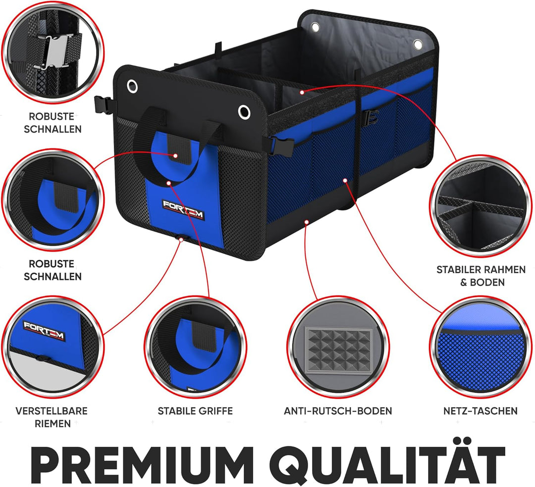 FORTEM Kofferraum Organizer, Kofferraumtasche, Zusammenklappbarer Auto Organizer Kofferraum mit Fäch