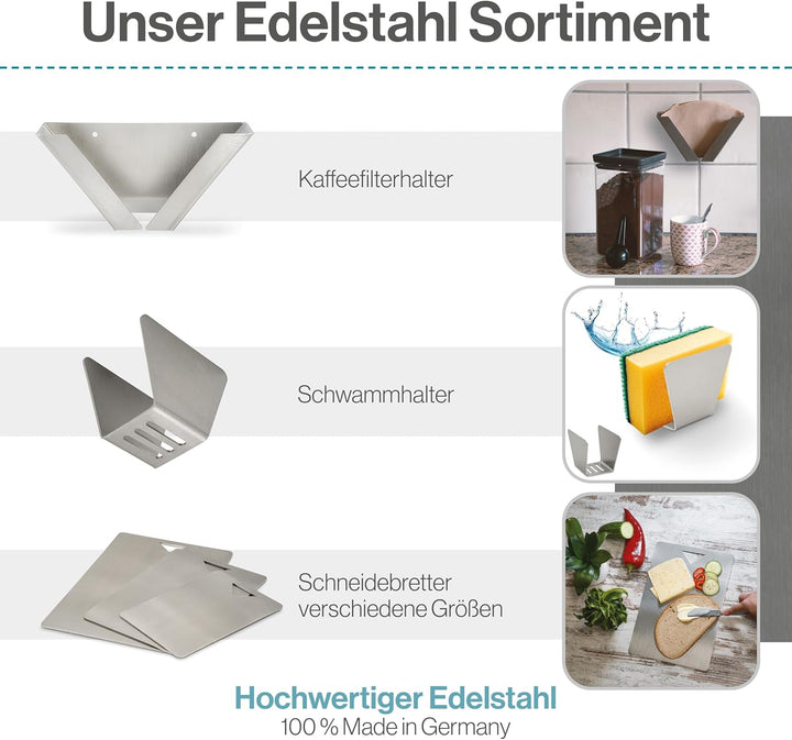 Serviertablett Edelstahl Rechteckig - Für Speisen, Snacks, Kaffee & Kuche - Tablett mit Griffen - Au