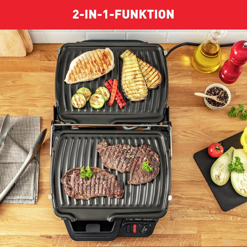 Tefal Kontaktgrill 2in1 GC3050 | Sandwichmaker | aufklappbar als Tischgrill/BBQ mit doppelter Grillf