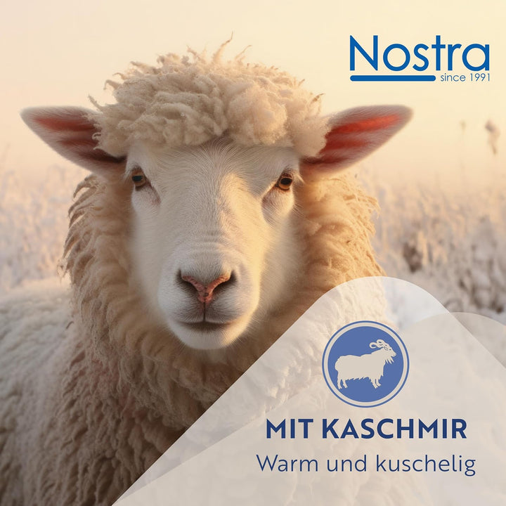 Nostra Andora Tagesdecke 140x200, Grau | Picnic Blanket | Weiche Merino Wolldecke mit 10% Kaschmir |