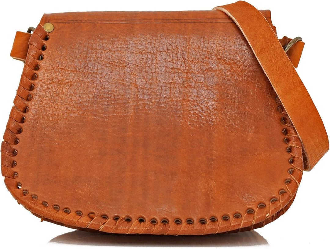 ALMADIH kleine Leder Damentasche Umhängetasche AMIRA Naturleder traditionelle Handarbeit Ledertasche