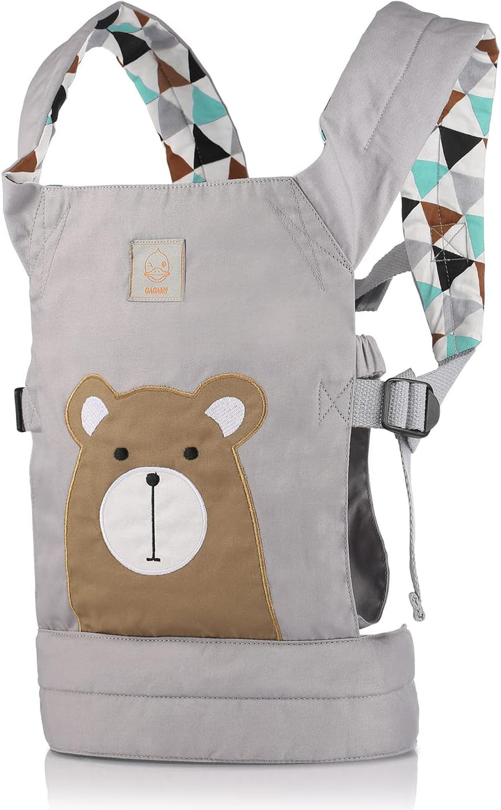 GAGAKU Puppentrage Baby Puppenzubehör Vorne und Hinten aus Baumwolle für Kinder - Braunbär, Braunbär