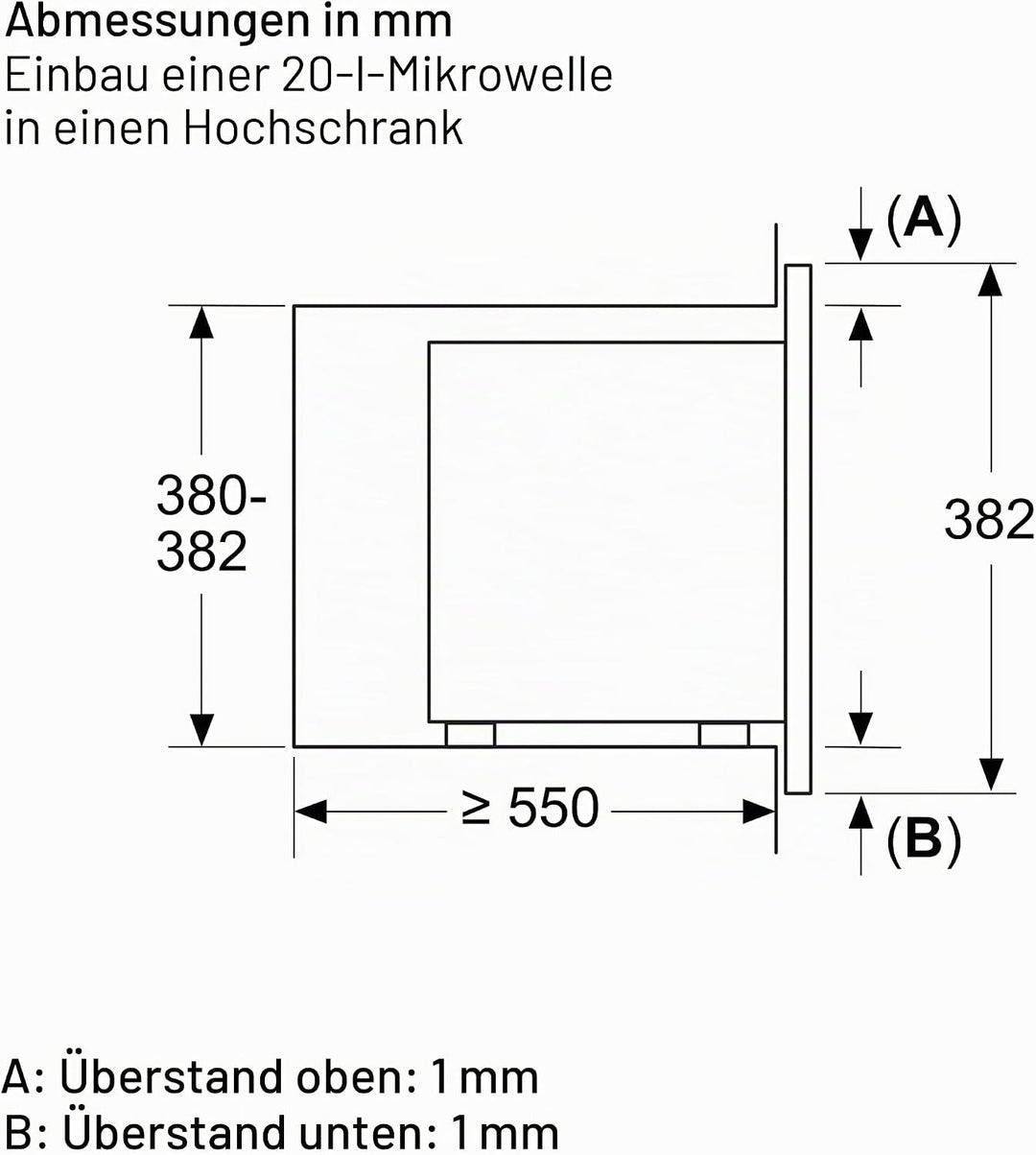 Bosch Elettrodomestici BEL623MB3 Serie 2 Einbaumikrowelle, 60 x 38 cm, schwarz