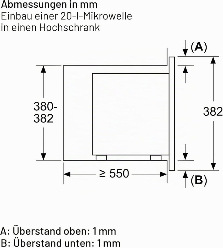 Bosch Elettrodomestici BEL623MB3 Serie 2 Einbaumikrowelle, 60 x 38 cm, schwarz