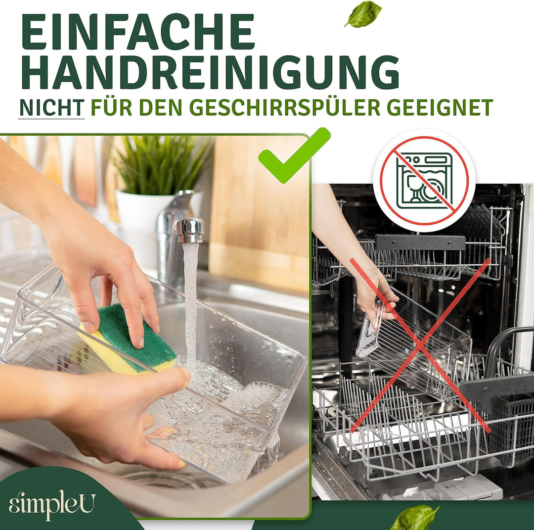 Kühlschrank Organizer 6er Set [mit 16 Aufkleber] Premium Küchen Organizer | Aufbewahrungsbox für Küh
