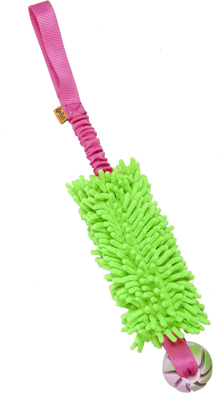 Dingo Mop Bungee Grün Mikrofaser mit Vanille Duft Ball Hundespielzeug Agility Apporte zum Spielen Ta