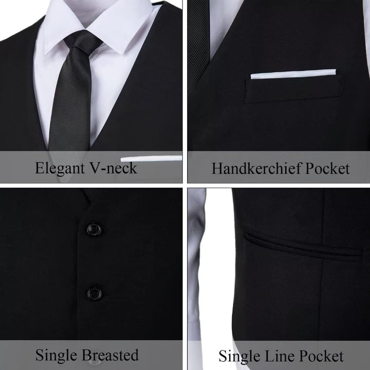 COOFANDY Herren Anzugweste Anzug V-Ausschnitt Formale Hochzeit Klassische Slim fit Elegant Westen Bu