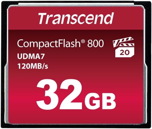 Transcend 32 GB CompactFlash 800 Speicherkarte TS32GCF800 32GB CF800x, 32GB CF800x
