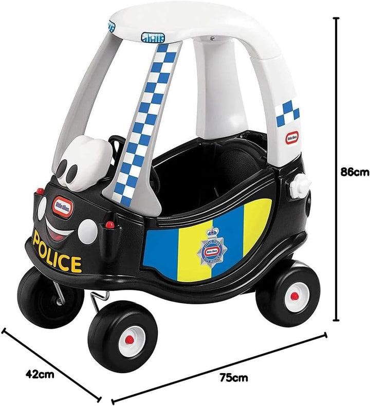 Little Tikes Polizei Cozy Coupé - Rutschfahrzeug mit Echter Hupe, Klickendem Zündschalter & Tankdeck