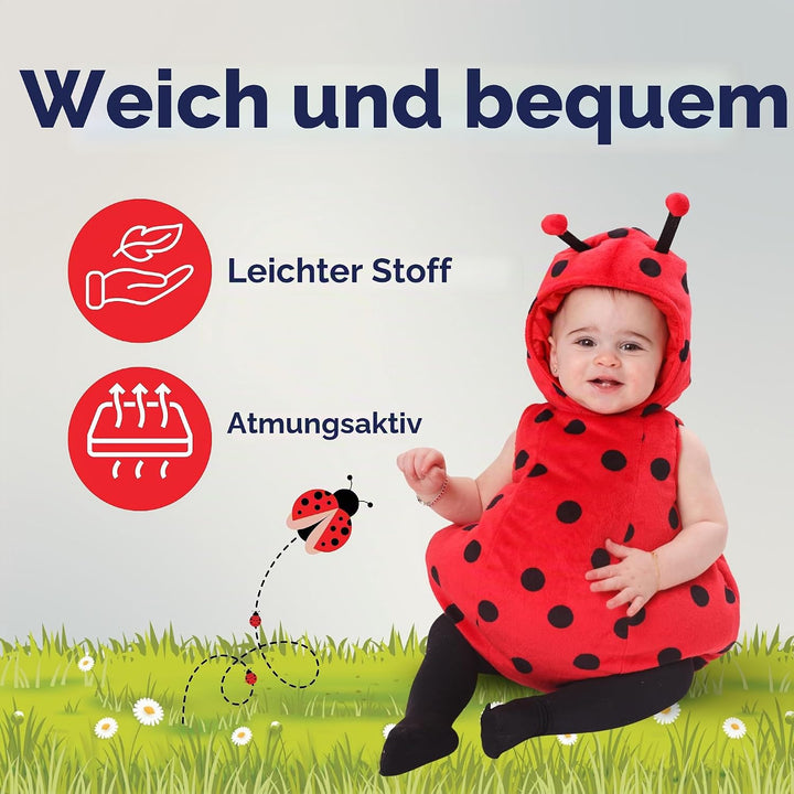 Dress Up America 866-0-6 Outfit-Grösse 0-6 Monate Baby Mädchen Marienkäfer Kostüm, (Gewicht 8-15 Lb,