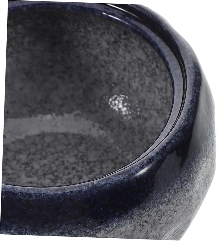 HEMOTON Japanischer Keramik Suppentopf 350ml mit Deckel Kleiner Tontopf mit Steinstruktur Klassische