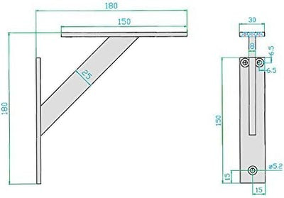 Alusfera Regalhalterung - Dekorative Regalwinkel - Regalhalter 180 mm - Wandregal Halterung - Langle