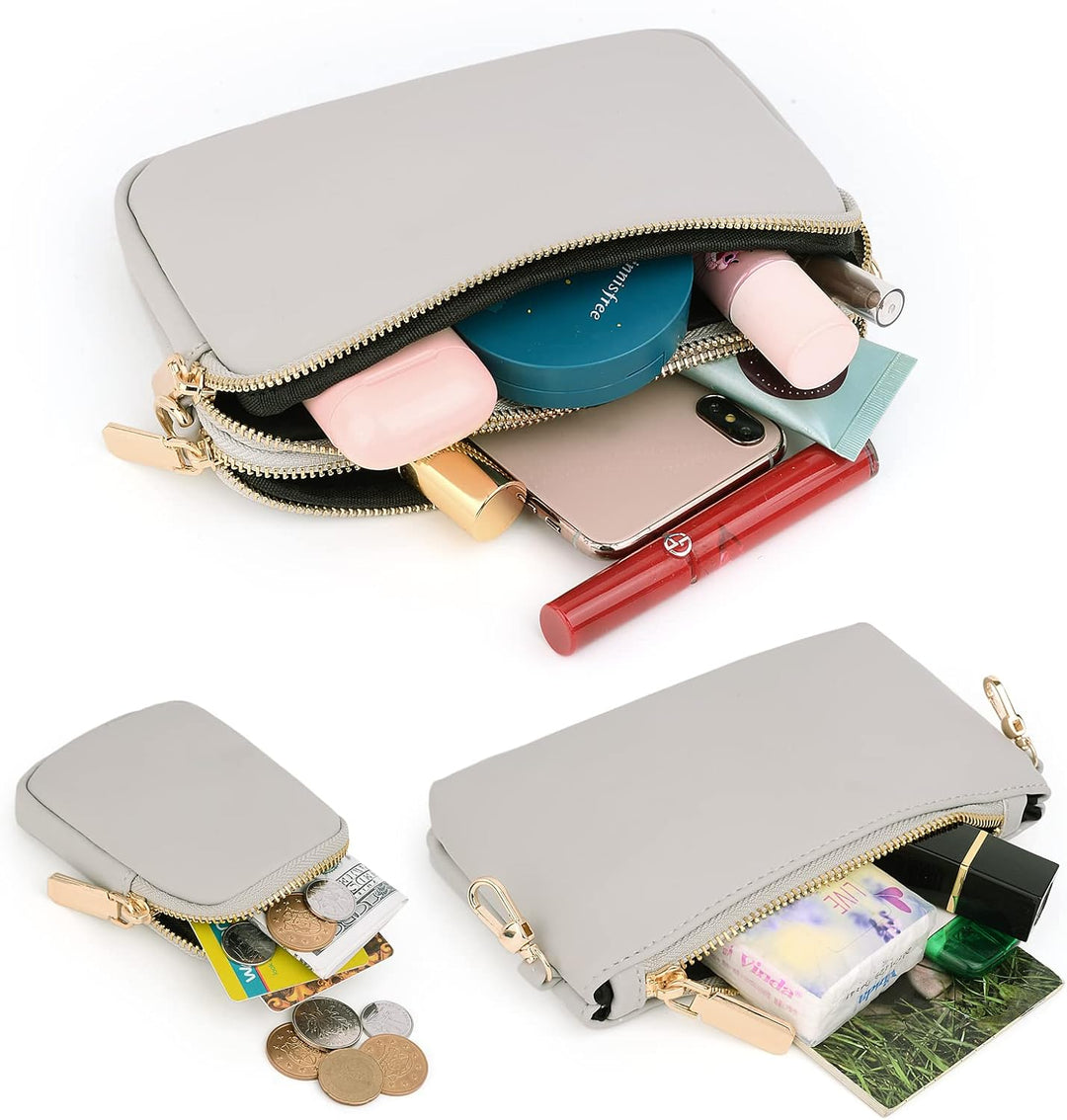 Umhängetasche Damen 3 in 1 Crossbody Bag Damen Breiter Gurt mit Münzbeutel Handtasche mit Abnehmbare