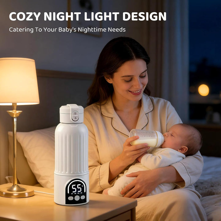 500ml Flaschenwärmer Baby Unterwegs, Tragbarer Flaschenwärmer Baby, mit Desinfektionsfunktion, 140W