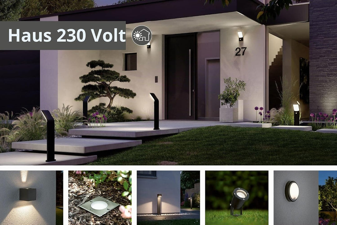 Paulmann 94525 LED Aussenleuchte Smart Home Zigbee Deckenleuchte Circula IP44 Dämmerungs-/Bewegungss